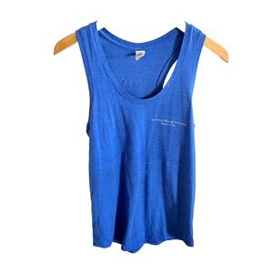 Little Palm Island Get Lost Graphic Cotton Medium Blue Tank Top Florida Keys
